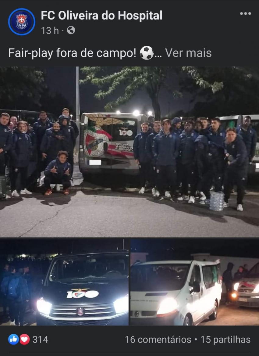FC Oliveira do Hospital agradece ao Benfica e Sporting de Abrantes o «fair-play» fora de campo 